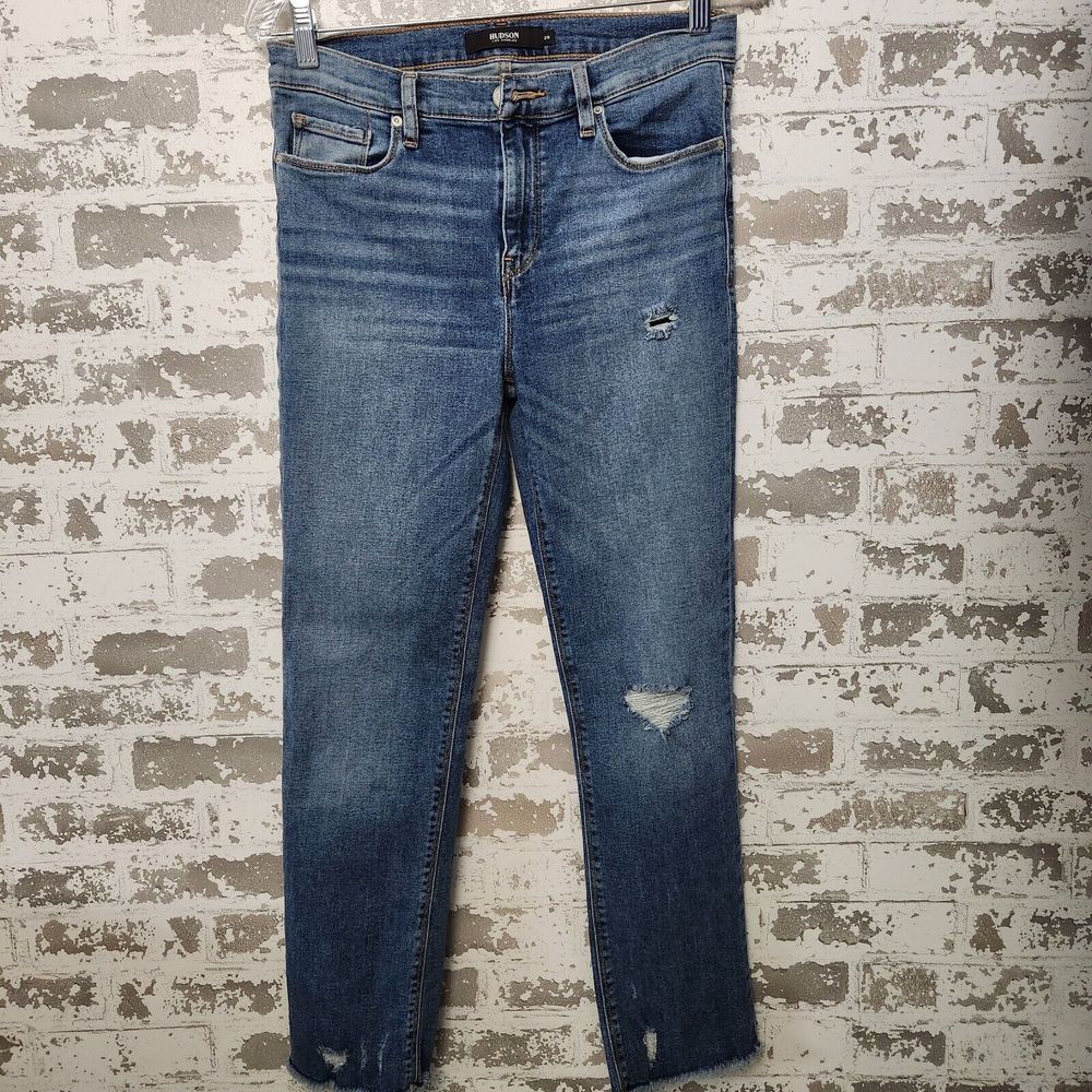 Hudson Women's SIze 28 Jeans Nico Straight Blue Stretch Denim Ankle Length